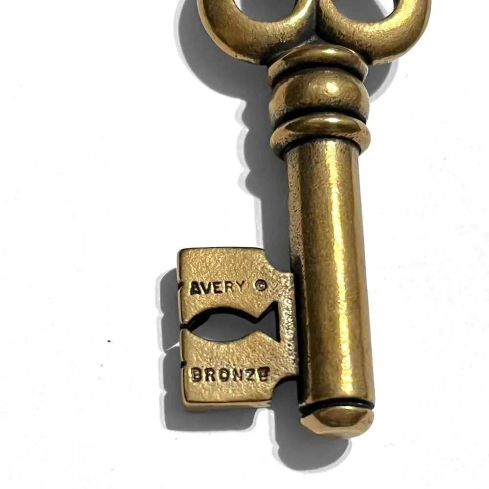 VTG James Avery Bronze Keychain Skeleton Key Heart Cross Fish Keyring Retired